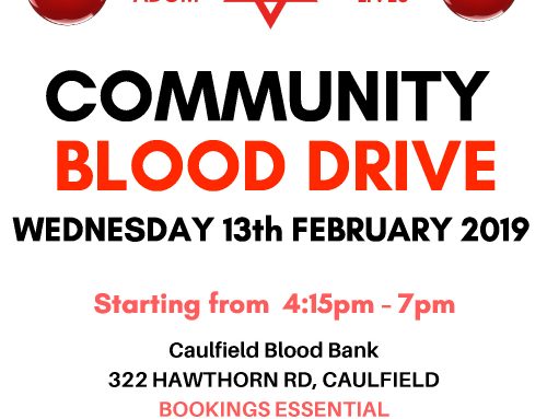 Community Blood Drive – 13th February 2019